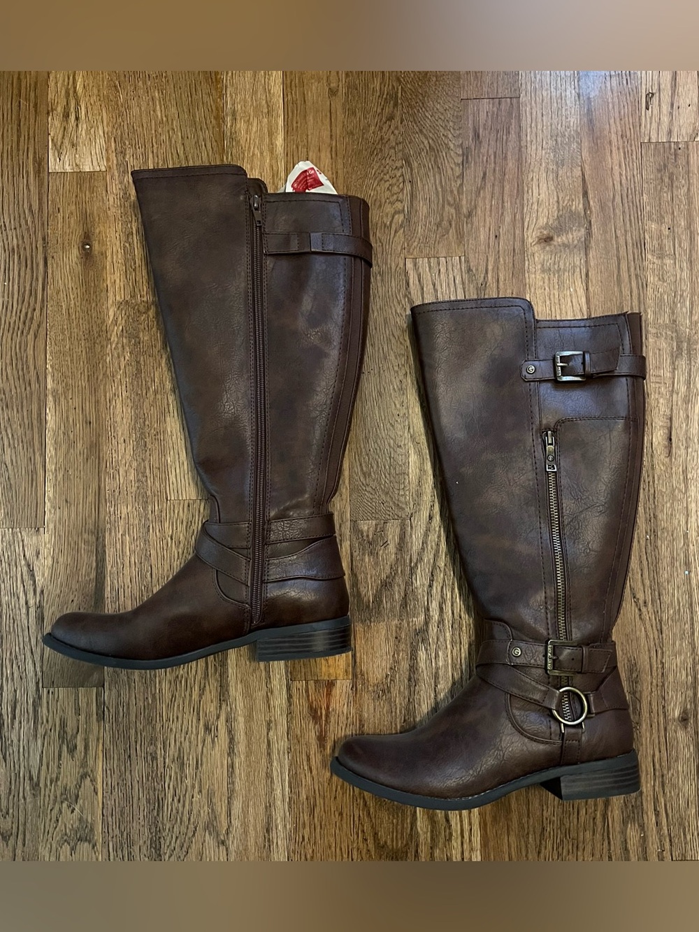 G By Guess Womens Brown Tall Boots Size 8 Women’s  US Zip Up Heel